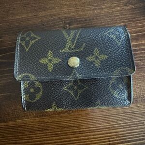 Louis Vuitton Black and Gold Monogram Card Holder / Coin Purse